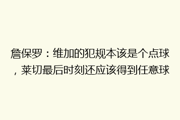 詹保罗:维加的犯规本该是个点球,莱切最后时刻还应该得到任意球