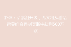 都体：萨索洛升级，尤文将从穆哈雷莫维奇强制买断中获利500万欧