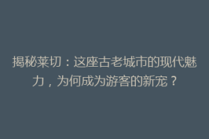 揭秘莱切：这座古老城市的现代魅力，为何成为游客的新宠？