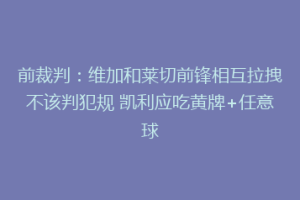 前裁判：维加和莱切前锋相互拉拽不该判犯规 凯利应吃黄牌+任意球