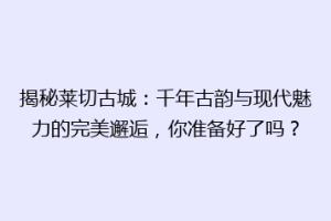 揭秘莱切古城：千年古韵与现代魅力的完美邂逅，你准备好了吗？