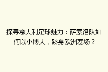 探寻意大利足球魅力:萨索洛队如何以小博大,跻身欧洲赛场?